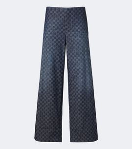 Gucci Gucci GG cotton chambray jacquard wide-leg pants