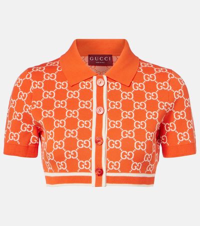 Gucci Gucci GG cropped cotton jacquard cardigan