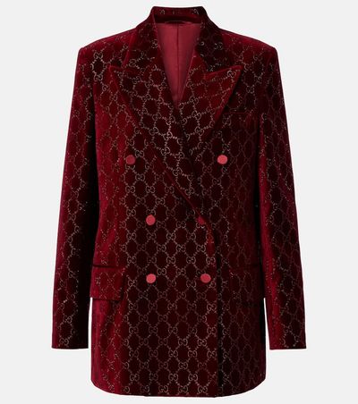 Gucci Gucci GG embellished cotton velvet blazer