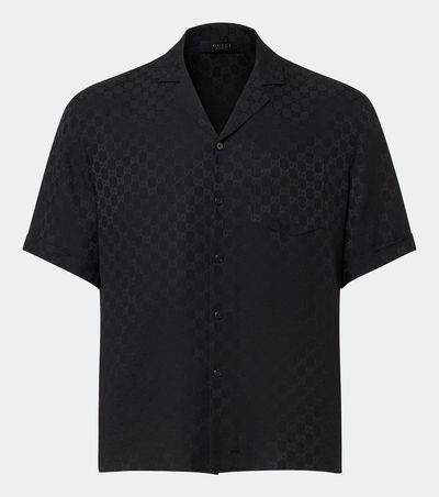 Gucci Gucci GG jacquard silk bowling shirt