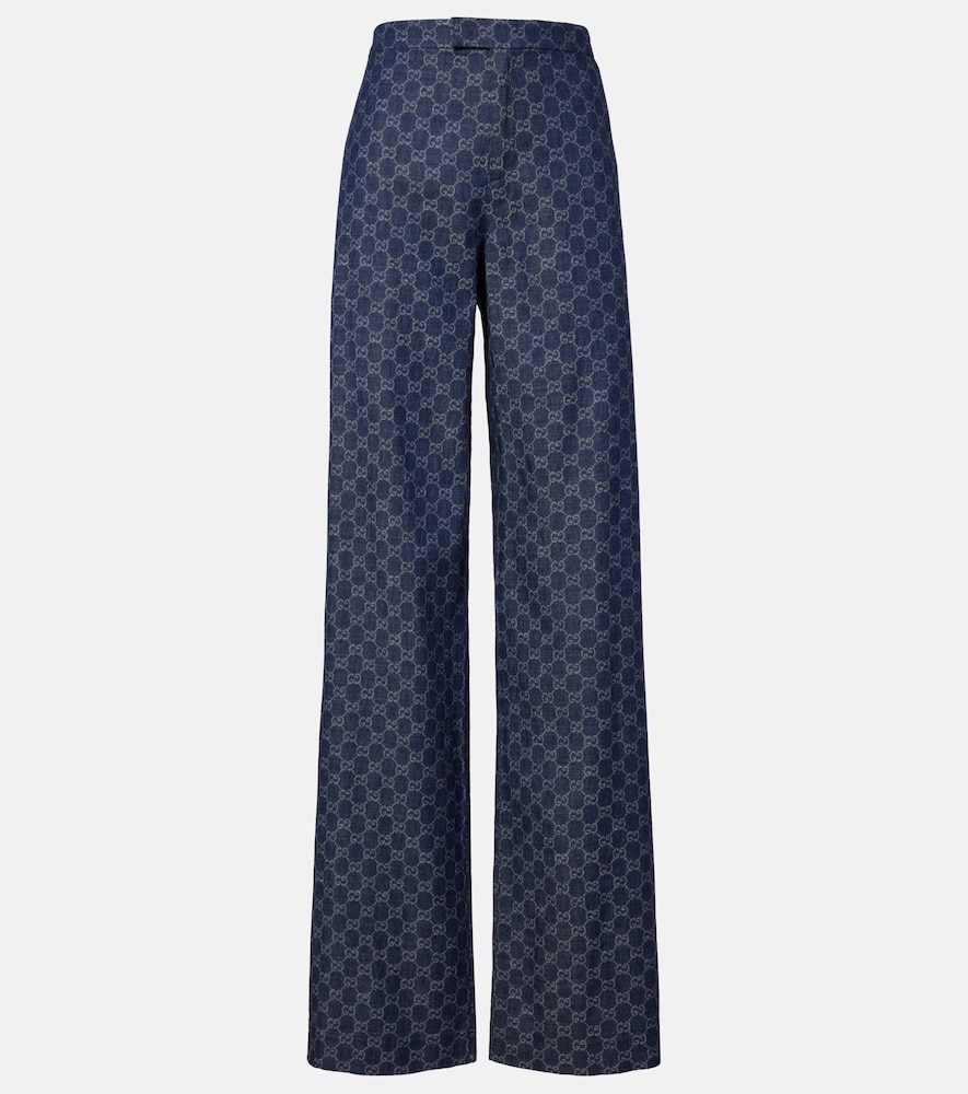 Gucci Gucci GG jacquard wide-leg jeans