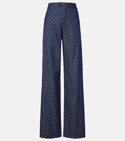 Gucci Gucci GG jacquard wide-leg jeans
