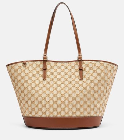 Gucci Gucci GG Large raffia-effect tote bag