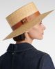 Gucci Gucci GG leather-trimmed straw boater hat - 2