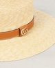 Gucci Gucci GG leather-trimmed straw boater hat - 3