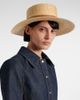 Gucci Gucci GG leather-trimmed straw boater hat - 5