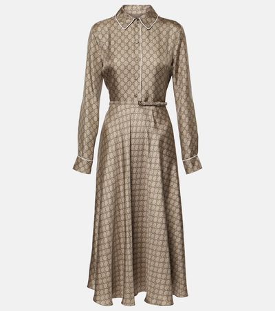 Gucci Gucci GG silk twill shirt dress