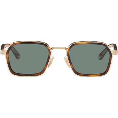 Gucci Gucci Gold & Brown Sqaure Frame Sunglasses