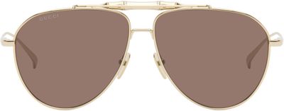 Gucci Gucci Gold Bamboo Metal Sunglasses