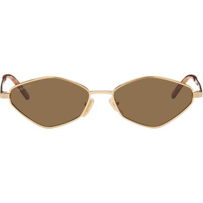 Gucci Gucci Gold Geometric-Frame Sunglasses