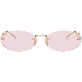 Gucci Gucci Gold Pearl Oval Frame Sunglasses