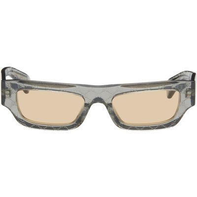 Gucci Gucci Gray Rectangular Logo Sunglasses