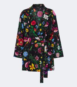 Gucci Gucci Gucci Flora belted silk crêpe de chine shirt