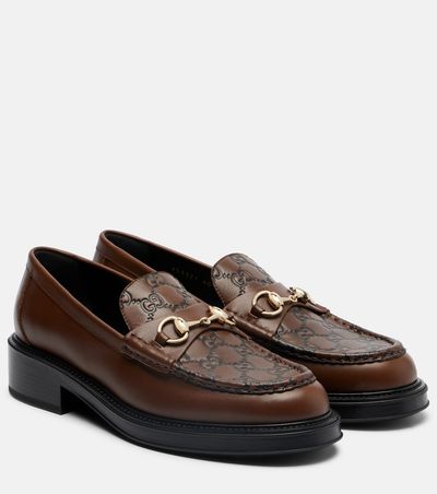 Gucci Gucci Gucci Horsebit GG leather loafers