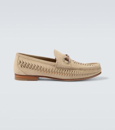 Gucci Gucci Horsebit 1953 woven suede loafers