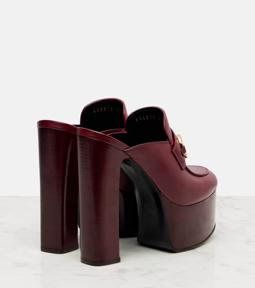 Gucci Horsebit leather platform mules