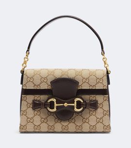 Gucci Gucci Horsebit Small GG canvas top-handle bag