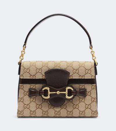 Gucci Gucci Horsebit Small GG canvas top-handle bag