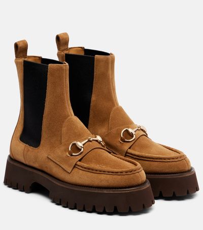 Gucci Gucci Horsebit suede Chelsea boots