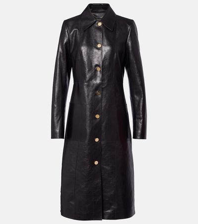 Gucci Gucci Interlocking G leather coat