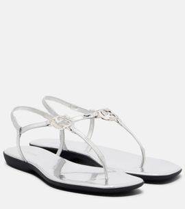 Gucci Gucci Interlocking G metallic leather thong sandals
