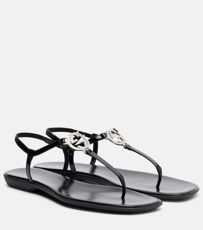 Gucci Gucci Interlocking G patent leather thong sandals