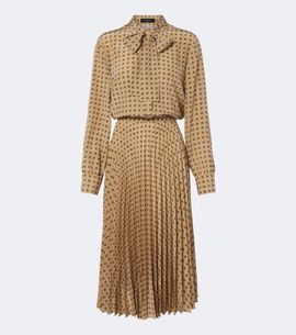 Gucci Gucci Interlocking G plissé silk midi dress