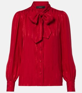 Gucci Gucci Interlocking G silk jacquard blouse