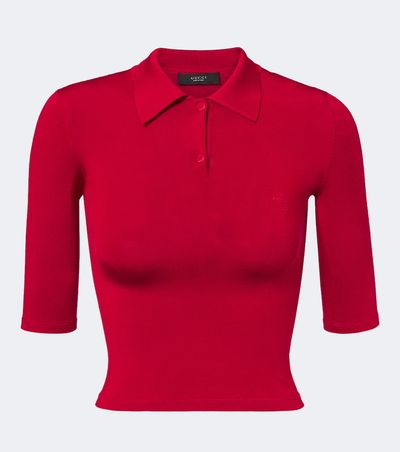 Gucci Gucci Knitted silk-blend polo sweater