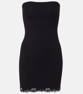Gucci Gucci Lace-trimmed jersey minidress