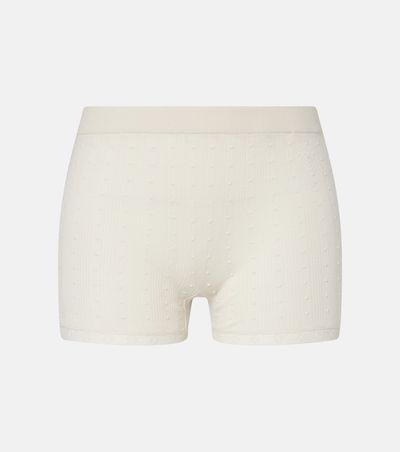 Gucci Gucci Lace-trimmed wool micro shorts