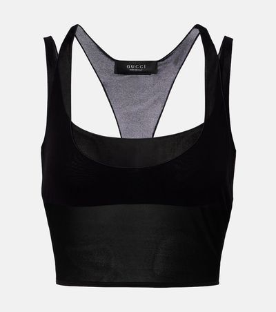 Gucci Gucci Layered semi-sheer crÃªpe jersey top