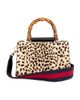 gucci Gucci Leopard Print Calf Hair Bamboo Nymphaea Handbag - 1