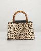 gucci Gucci Leopard Print Calf Hair Bamboo Nymphaea Handbag - 3