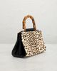 gucci Gucci Leopard Print Calf Hair Bamboo Nymphaea Handbag - 4