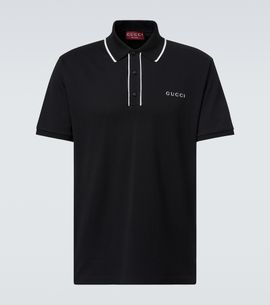 Gucci Gucci Logo cotton-blend piqué polo shirt