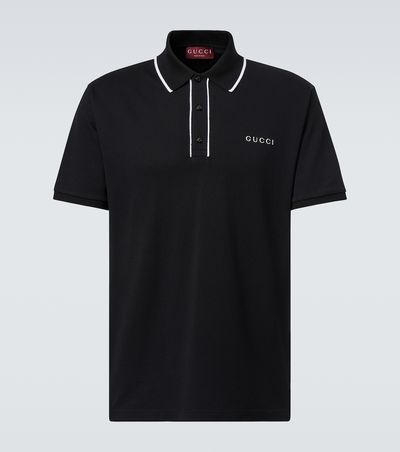 Gucci Gucci Logo cotton-blend piqué polo shirt