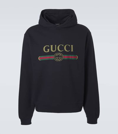 Gucci Gucci Logo cotton and cashmere jersey hoodie