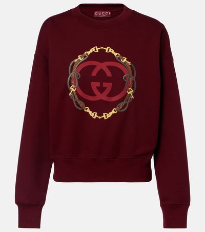 Gucci Logo embroidered cotton sweatshirt