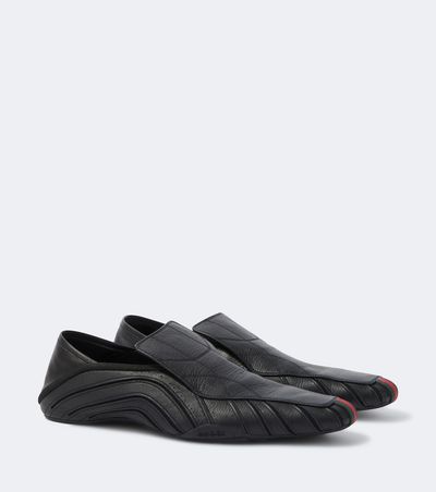 Gucci Gucci Mesh-trimmed leather loafers