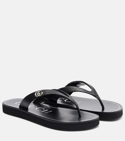 Gucci Gucci Mila Double G leather thong sandals