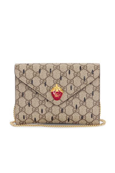 gucci Gucci Mini Strawberry Wallet On Chain