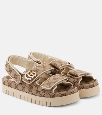 Gucci Gucci New Marmont GG leather-trimmed sandals