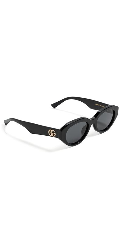 Gucci Gucci Oval Sunglasses Black-Black-Grey One