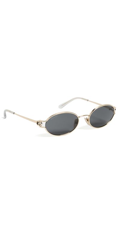 Gucci Gucci Oval Sunglasses Gold-Gold-Grey One
