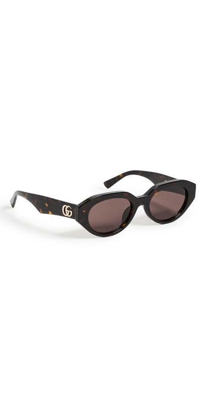 Gucci Gucci Oval Sunglasses Havana-Havana-Brown One