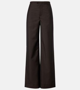 Gucci Gucci Pinstripe wool and mohair wide-leg pants