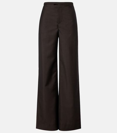 Gucci Gucci Pinstripe wool and mohair wide-leg pants
