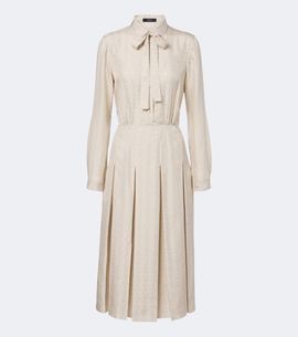 Gucci Gucci Pleated tie-neck silk jacquard shirt dress