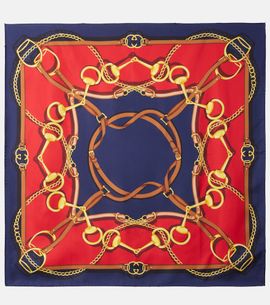 Gucci Gucci Printed reversible silk twill scarf
